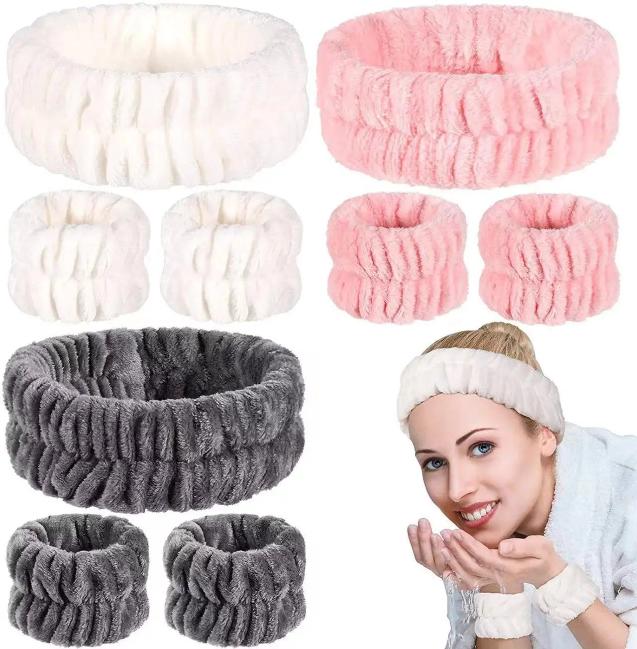 Spa Headband & Wristbands Set